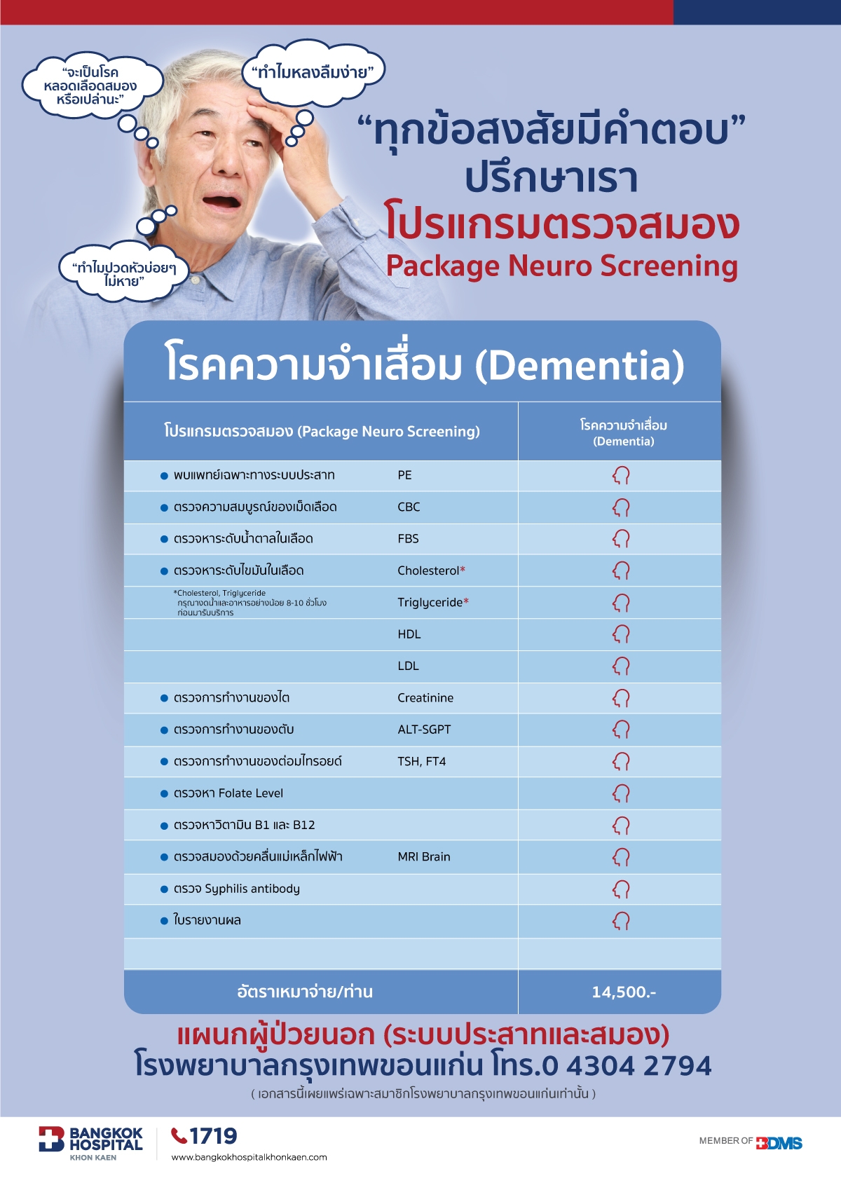 โปรแกรมตรวจโรคความจำเสื่อม (Dementia)